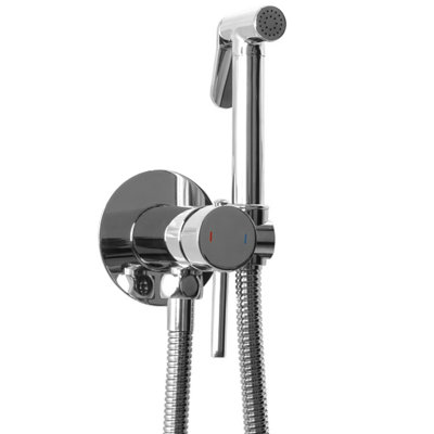 Rea Chrome Colour Finishing Brass Bidet Tap Ceramic Mixer Expendable Handle 1.2M Hose from B&Q