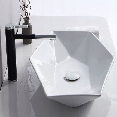 Countertop Washbasin Rea Vegas WhiteCeramic from B&Q