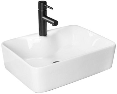 Countertop Washbasin Rea Kelly WhiteCeramic from B&Q