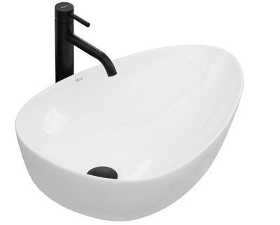 Countertop Washbasin Rea Greta 55 WhiteCeramic from B&Q