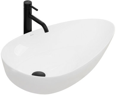 Countertop Washbasin Rea Greta 65 WhiteCeramic from B&Q