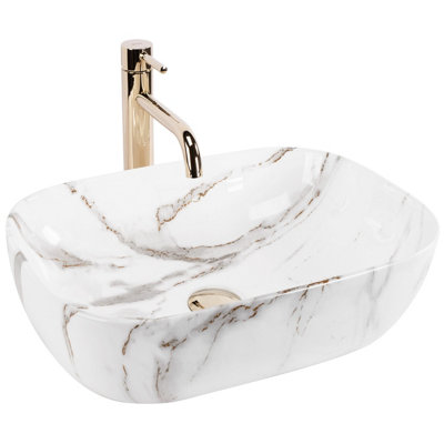 Countertop Washbasin Rea Belinda Aiax Shiny WhiteCeramic from B&Q