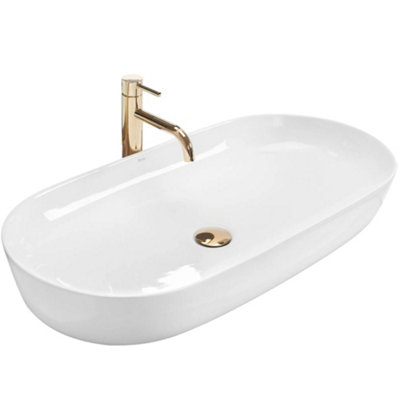 Countertop Washbasin Rea Cleo 81 WhiteCeramic from B&Q