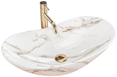 Countertop Washbasin Rea Royal Lava WhiteCeramic from B&Q