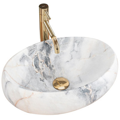 Countertop Washbasin Rea Linda Granit Mat  WhiteCeramic from B&Q