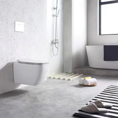 Toilet Bowl Rea Martin Rimless Duroplast/slim/zm WhiteCeramic from B&Q