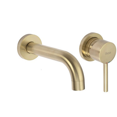 Bathroom Faucet Rea Lungo Brush GoldBrass from B&Q