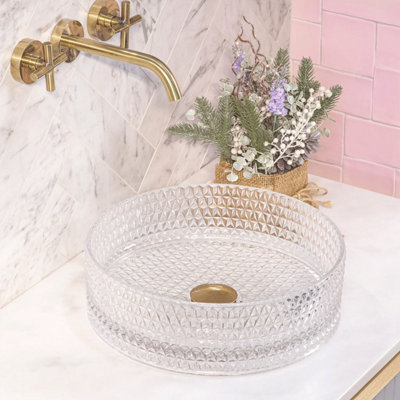 Countertop Washbasin Rea Cristal TransparentCeramic from B&Q