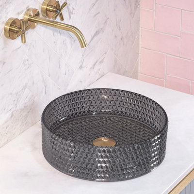 Countertop Washbasin Rea Cristal BlackCeramic from B&Q