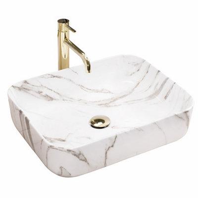 Countertop Washbasin Rea Demi Shiny Aiax WhiteCeramic from B&Q