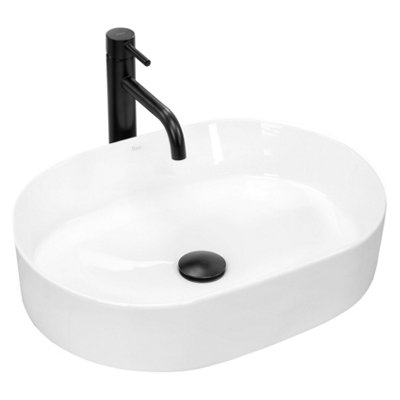Countertop Washbasin Rea Nadia 50 WhiteCeramic from B&Q
