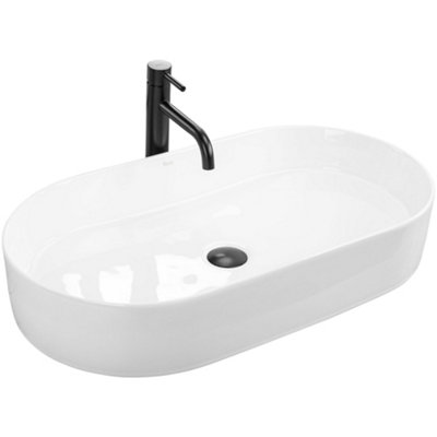 Countertop Washbasin Rea Nadia 70 WhiteCeramic from B&Q