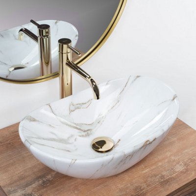 Countertop Washbasin Rea Royal Mini Shiny Aiax WhiteCeramic from B&Q