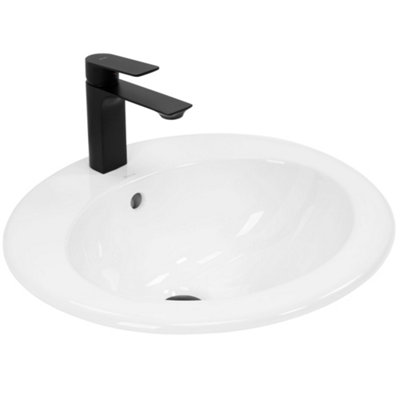 Inset Washbasin Rea Dalia 60 WhiteCeramic from B&Q