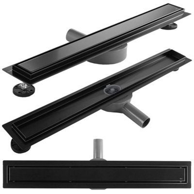 Linear Drainage Rea Neox Pro 600 BlackStainless Steel from B&Q