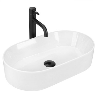 Countertop Washbasin Rea Layla 50 WhiteCeramic from B&Q