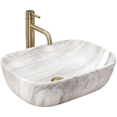 Countertop Washbasin Rea Belinda Ash WhiteCeramic from B&Q