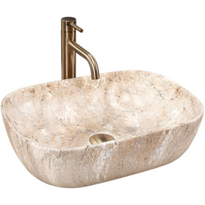Countertop Washbasin Rea Belinda Savana BeigeCeramic from B&Q