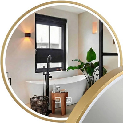 B&Q - Mirror Led  Led P11395 mmj 60Cm Rose GoldGlass