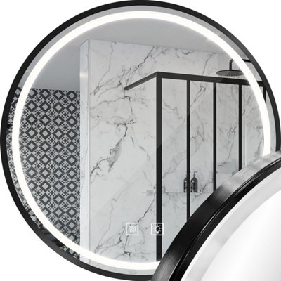 B&Q - Mirror Led  Led P11396 mmj 70Cm BlackGlass