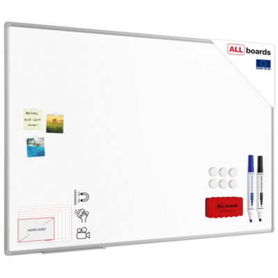 Allboards Whiteboard Dry Erase Ceramic Surface Aluminium Frame 150X100 Cm P3 from B&Q