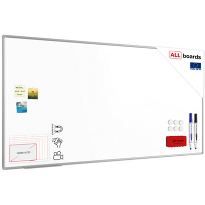 Allboards Whiteboard Dry Erase Ceramic Surface Aluminium Frame 200X100 Cm P3 from B&Q