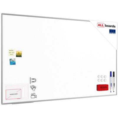 Allboards Whiteboard Dry Erase Ceramic Surface Aluminium Frame 200X120 Cm P3 from B&Q