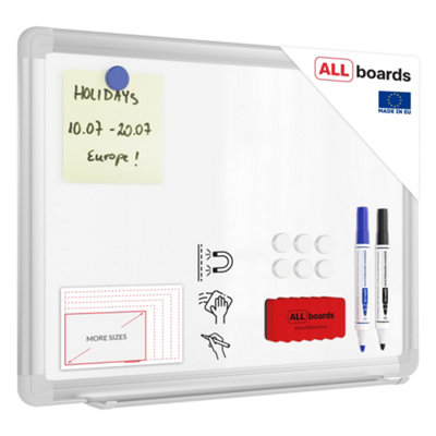 Allboards Whiteboard Dry Erase Magnetic Surface Aluminium Frame 30X40 Cm Premium Expo from B&Q