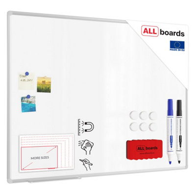 Allboards Whiteboard Dry Erase Magnetic Surface Aluminium Frame 120X90 Cm Premium Expo from B&Q