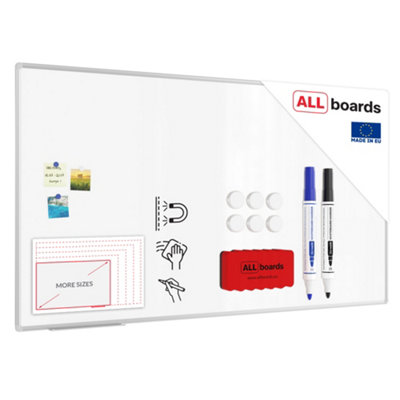 Allboards Whiteboard Dry Erase Magnetic Surface Aluminium Frame 180X100 Cm Premium Expo from B&Q