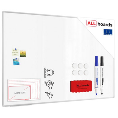 Allboards Whiteboard Dry Erase Magnetic Surface Aluminium Frame 180X120 Cm Premium Expo from B&Q