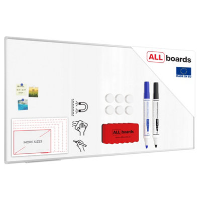 Allboards Whiteboard Dry Erase Magnetic Surface Aluminium Frame 200X100 Cm Premium Expo from B&Q