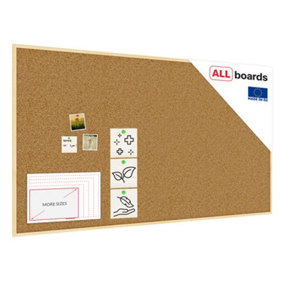 Allboards Cork Notice Board Wooden Natural Frame 180X100 Cm from B&Q