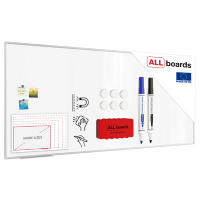 Allboards Whiteboard Dry Erase Magnetic Surface Aluminium Frame 220X100 Cm Premium Expo from B&Q