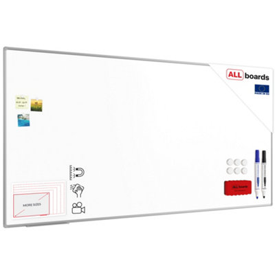 Allboards Whiteboard Dry Erase Ceramic Surface Aluminium Frame 240X120 Cm P3 from B&Q