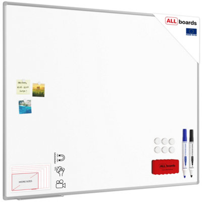 Allboards Whiteboard Dry Erase Ceramic Surface Aluminium Frame 150X120 Cm P3 from B&Q