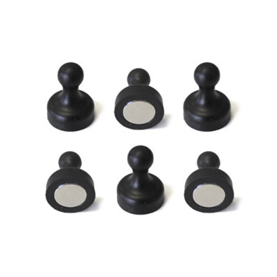 ALLboards Neodymium Magnets 6 PackPush Pin Black from B&Q