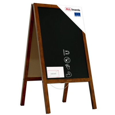 B&Q -  Magnetic Pavement Sign With Varnished Wooden Frame 118X61CmSidewalk Advertising Board Chalkboard A-Frame With Chain