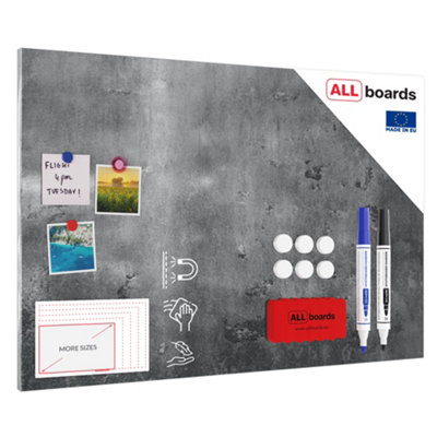 Allboards Magnetic Boards Metalboard Concrete Cement 90X60Cm A Magnetic Metal Poster With An Imprint For All Types Of Magnets from B&Q