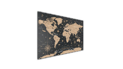 Allboards Metalboard Magnetic Boards World Map 90X60Cm Magnetic Metal Poster With Print On All Types Of Magnets from B&Q