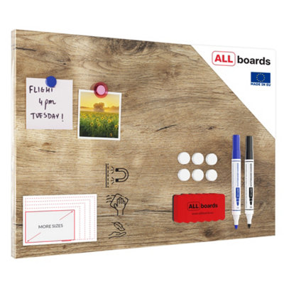 Allboards Magnetic Boards Metalboard WoodWood GrainWooden Surface 60X40Cm A Magnetic Metal Poster For All Types Of Magnets from B&Q