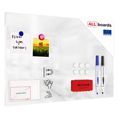 Allboards Magnetic Boards Metalboard White MarbleDecorative MarbleMarble Surface 60X40Cm A Magnetic Metal Poster from B&Q