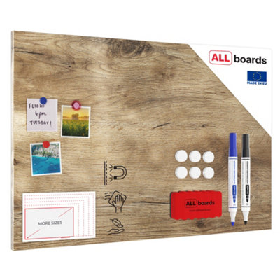Allboards Magnetic Boards Metalboard WoodWood GrainWooden Surface 90X60Cm A Magnetic Metal Poster For All Types Of Magnets from B&Q