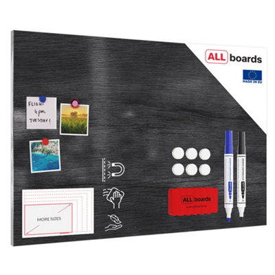 Allboards Magnetic Boards Metalboard Gray WoodDecorative WoodBlack Wood 90X60Cm A Magnetic Metal Poster from B&Q