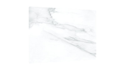 ALLboards Glass Chopping Board White Marble 60X52Cm Cutting Board Splashback Worktop Saver For Kitchen Hob Protection from B&Q