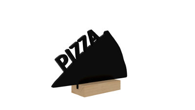 ALLboards Table Top Chalkboards Pizza, Shape Slice Of Pizza - Set Of 4