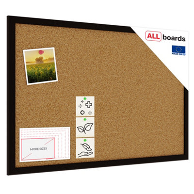 Allboards Cork Notice Board Wooden Black Frame 60X40 Cm from B&Q
