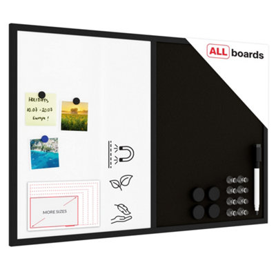 Allboards Whiteboard And Black Cork Combo Board In A Black Wooden Frame 90 X 60Cm from B&Q