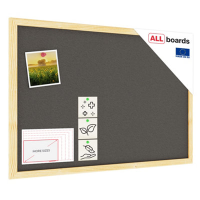 ALLboards Grey Cork Notice Board Wooden Natural Frame 60X40 Cm from B&Q