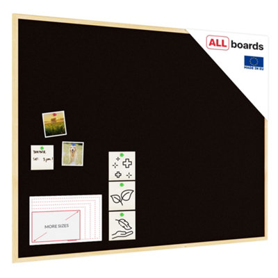 Allboards Black Cork Notice Board Wooden Natural Frame 120X90 Cm from B&Q